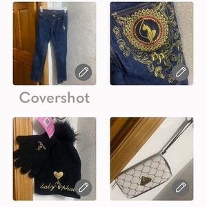 NEW Baby Phat skinny👖XS+BABY PHAT Cap/Gloves+wallet/wristlet/checkbook 8x4”